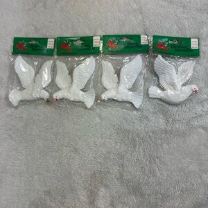 White Christmas Dove Ornaments
